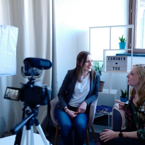 behind the scene d'un tournage pour parler devant une caméra