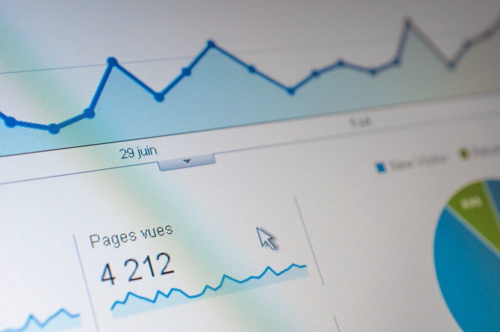 les statistiques de vues sur le site d'un entrepreneur
