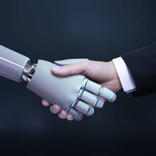 Poignée de main entre humain et robot