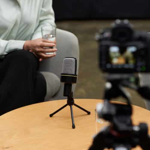 Enregistrement d’interview avec micro et caméra